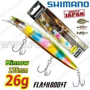 Señuelo Shimano Nessa Hirame Minnow 135F Flash Boost ChartCandy | IND. PACK