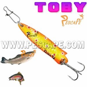 Cuchara toby PescaPe® Spoon Lure Cucharilla para Trucha Toby Efectivo 14g AMARILLO ANARANJADO