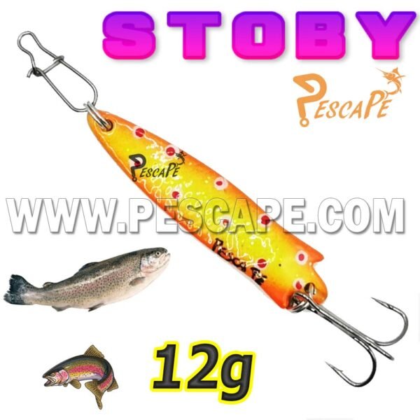 Cuchara Stoby PescaPe® Spoon Lure Cucharilla para Trucha Toby Efectivo 12g AMARILLO ANARANJADO
