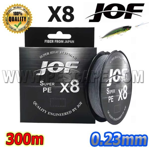 Multifilamento JOF X8 SUPER PE 300m Alta calidad 0.23MM Gray