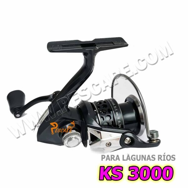 Carrete de Pesca Para Ríos Lagunas KS3000 Bobina Metal Gear Spinning - Imagen 2