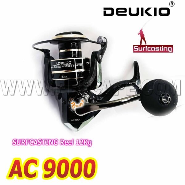 Carrete de Pescar Deukio AC9000 Sufcasting 12kg Metal Black - Imagen 2