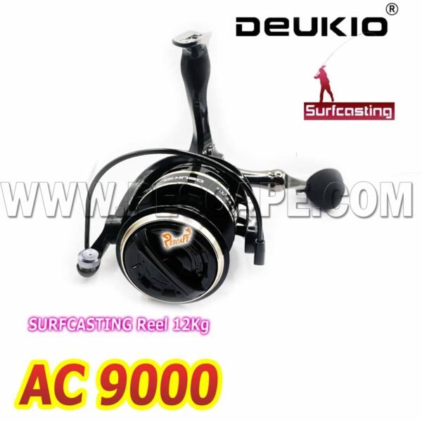 Carrete de Pescar Deukio AC9000 Sufcasting 12kg Metal Black - Imagen 4