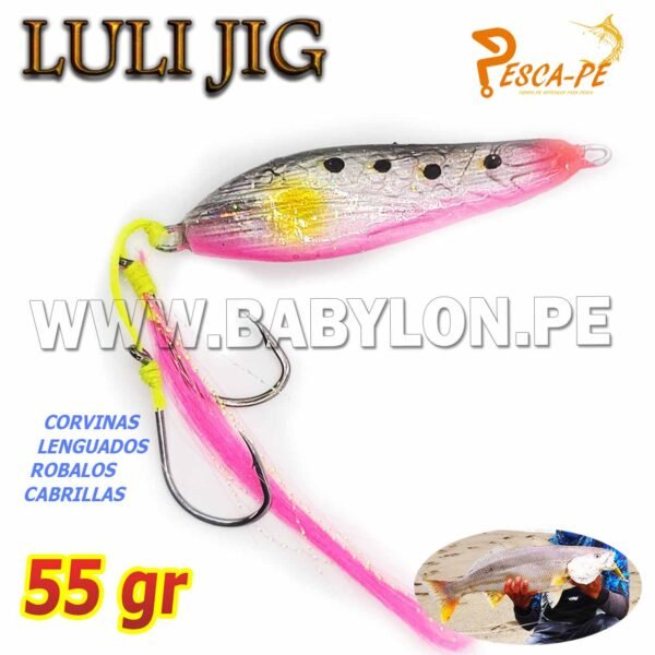 Jig LULI PescaPe® Long Cast fishing Letal Corvina Lenguado Metal 55g Color5