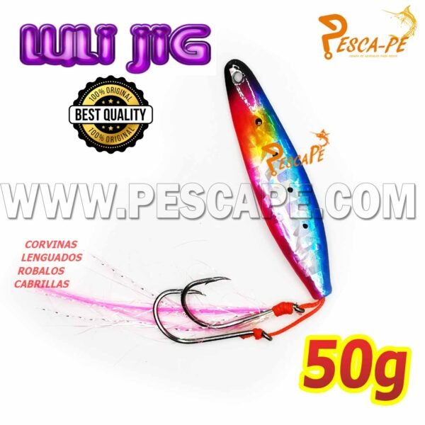 Jig LULI SHARK PescaPe® fishing Letal Corvina Lenguado - 50g Color7