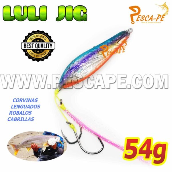 Jig Slow LULI PescaPe® fishing Letal Corvina Lenguado Metal – 54g Diseño3