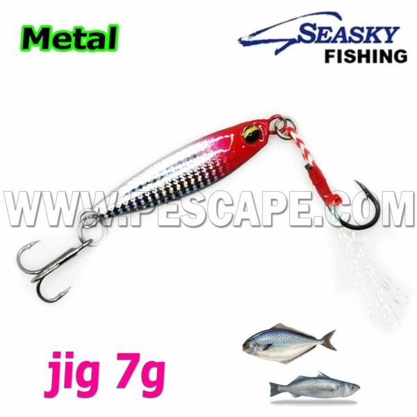 Jig de Pesca Metal Señuelo para ríos Lagos Laguna 7g cabeza roja