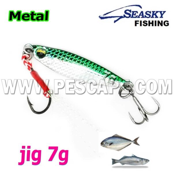 Jig de Pesca Metal Señuelo para ríos Lagos Laguna 7g verde