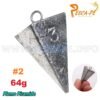 Plomo pirámide para pescar 64g triángular #2 (1 UND)