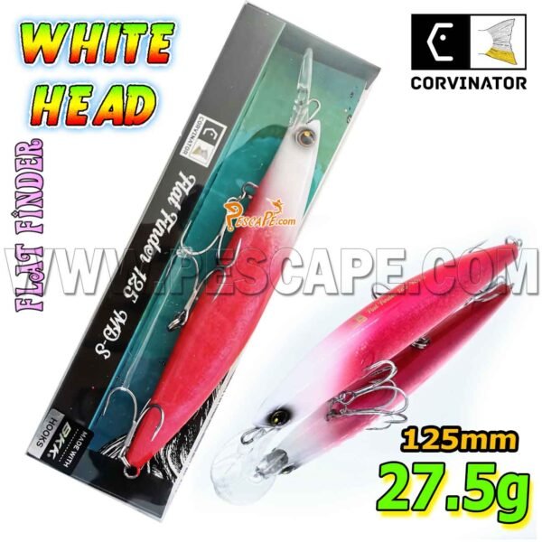 SEÑUELO CORVINATOR FLAT FINDER 125MD-S WHITE HEAD