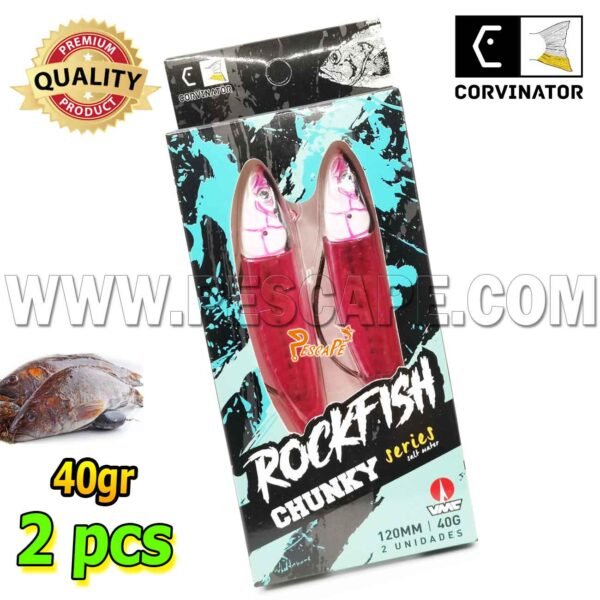 SET DE VINILOS CORVINATOR ROCK FISH CHUNKY 40G VMC (2 PCS) LUCKY PINK