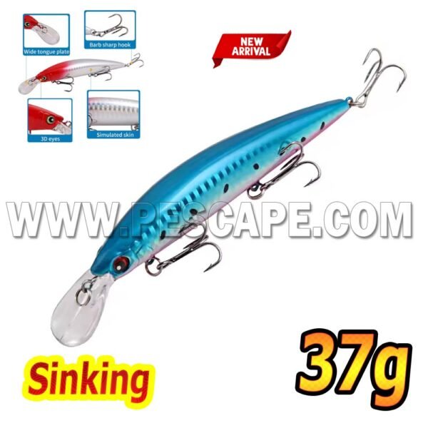 Señuelo Sinking15cm Alta calidad 37gr Para corvina lenguado Bluekiller