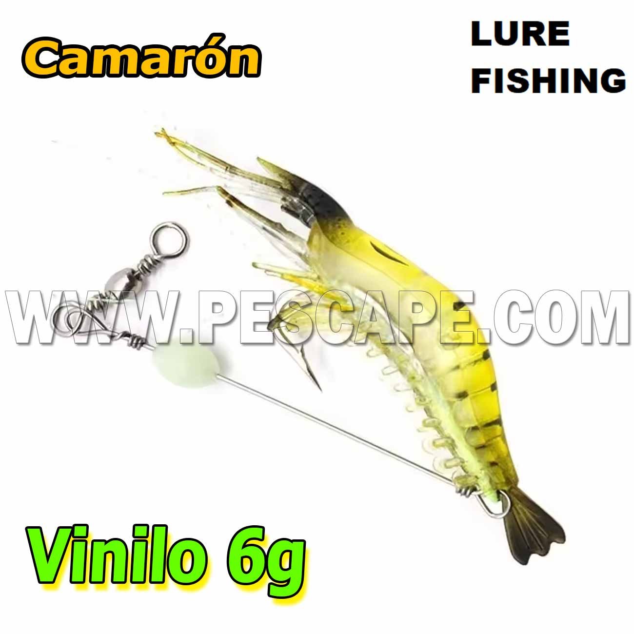 Señuelo de camarón de Silicona Ojos de pez 3D Realista Ríos Playa COLOR1