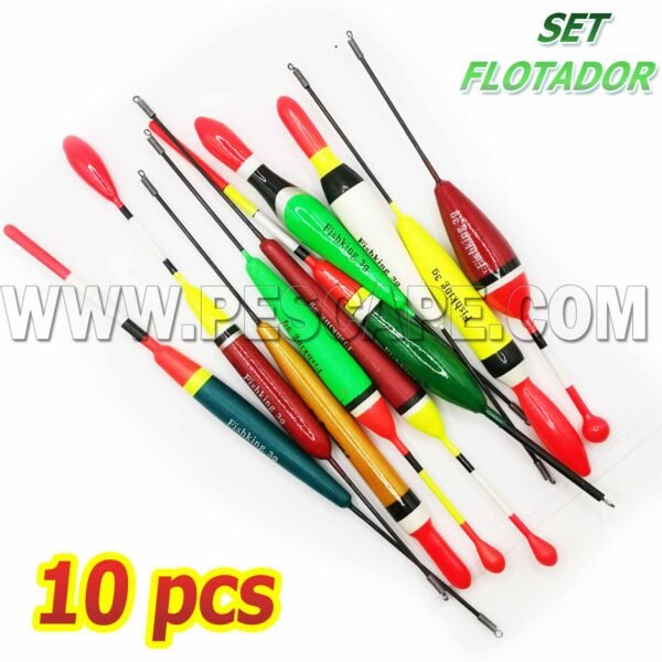 Set de flotadores Sheran boyas de pescar pejerrey truchas (10pcs)