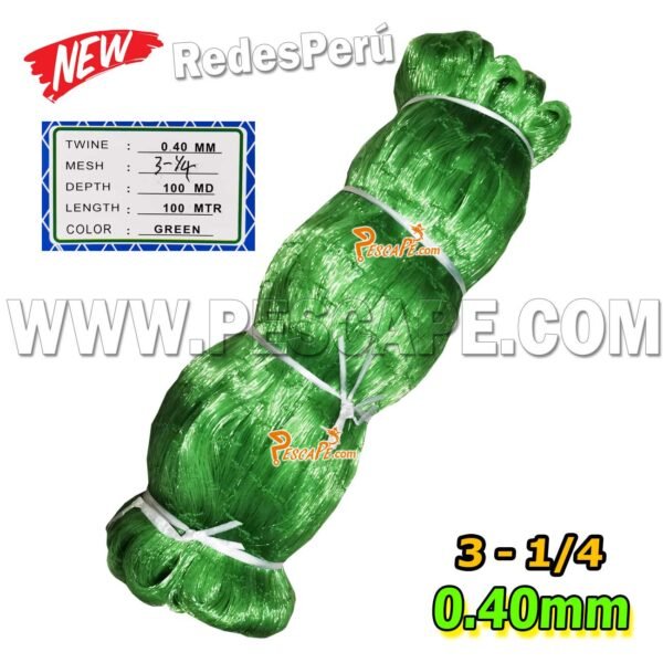 RED DE PESCA 0.40mm 3-1/4 GREEN HAI SHENG REDES 100MD 100MTR