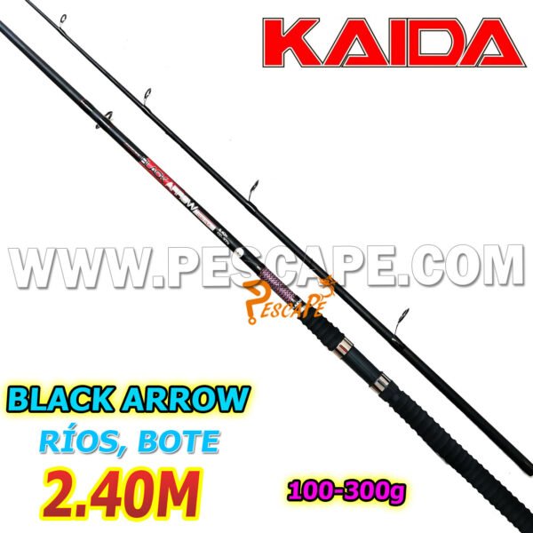 CAÑA KAIDA BLACK ARROW 2.40M CARBONO 100-300g NEGRO MATTE