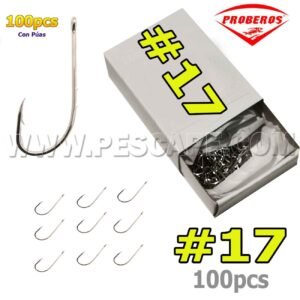 Caja Anzuelos de pesca con Púas Agudas #17 (100pcs)