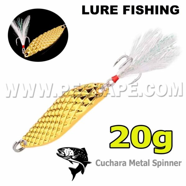 Cuchara Spinner giratoria de Metal señuelo 20g Color Dorado