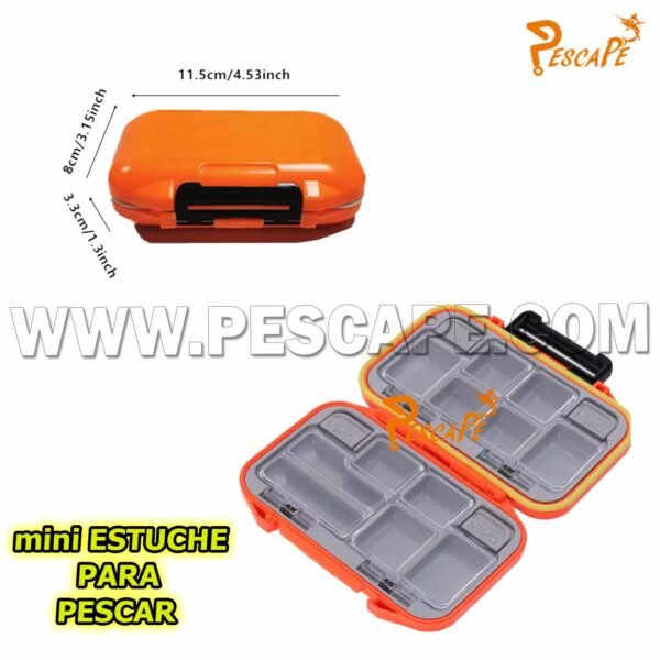 Estuche Caja de pescar impermeable Organizador Mini NARANJA