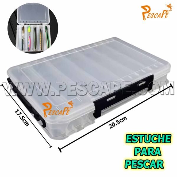 Estuche para pescar organizador transparente para señuelos Blanco