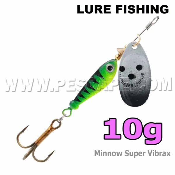 Señuelo Spinner Super Vibrax para Truchas 10gr cebos duros VIB de Metal - Green