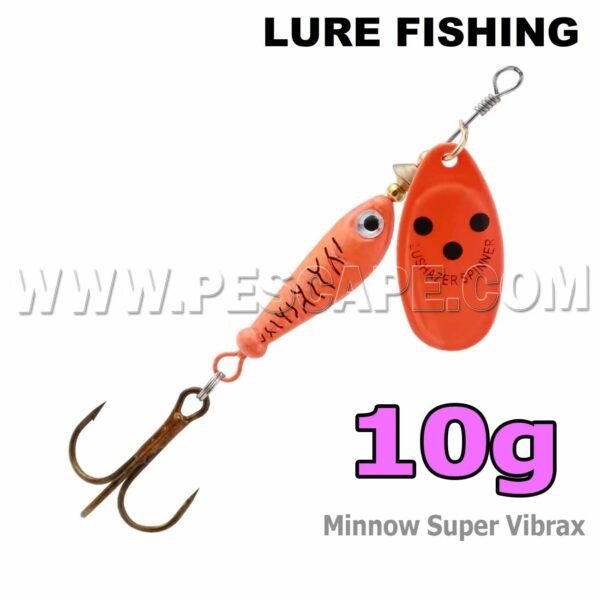 Señuelo Spinner Super Vibrax para Truchas 10gr cebos duros VIB de Metal - Orange