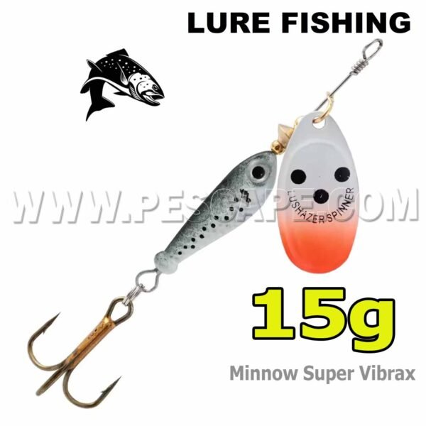 Señuelo Spinner Super Vibrax para Truchas 15gr cebos duros VIB de Metal – Gray