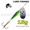 Señuelo Spinner Super Vibrax para Truchas 15gr cebos duros VIB de Metal – Green