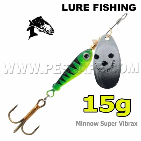 Señuelo Spinner Super Vibrax para Truchas 15gr cebos duros VIB de Metal – Green