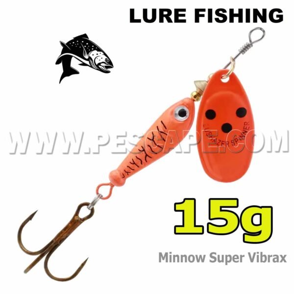 Señuelo Spinner Super Vibrax para Truchas 15gr cebos duros VIB de Metal – Orange