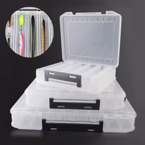 Estuche para pescar organizador transparente para señuelos Blanco - Imagen 2