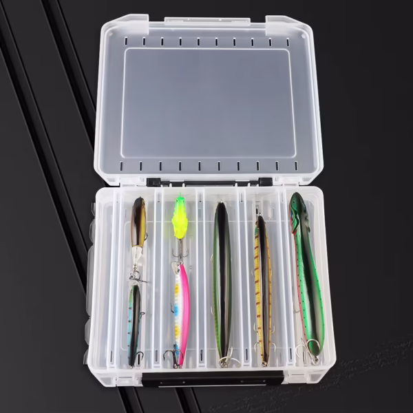 Estuche para pescar organizador transparente para señuelos Blanco - Imagen 3