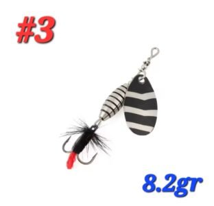 Cucharilla W.P.E SPINNER para trucha Alta Calidad 8.2g Cuchara Turbo celta Gris Black #3