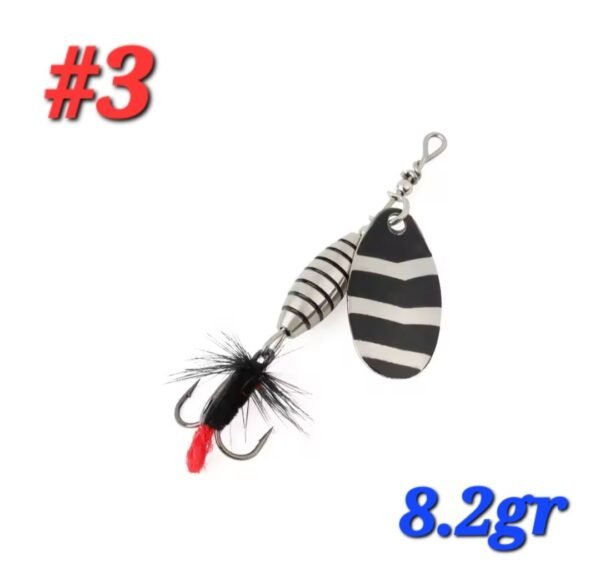Cucharilla W.P.E SPINNER para trucha Alta Calidad 8.2g Cuchara Turbo celta Gris Black #3