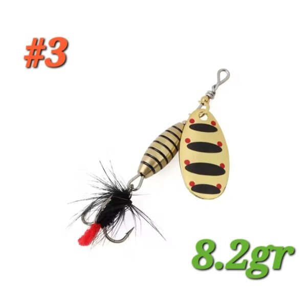 Cucharilla W.P.E SPINNER para trucha Alta Calidad 8.2g Cuchara Turbo celta Dorado Black #3