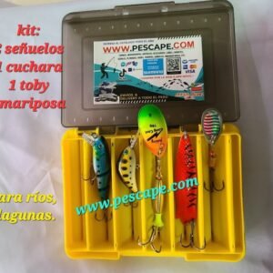 Kit de señuelos cuchara mariposa para truchas ríos lagunas (elegir colores) ComboMix1