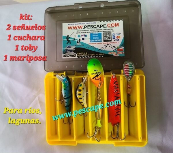 Kit de señuelos cuchara mariposa para truchas ríos lagunas (elegir colores) ComboMix1