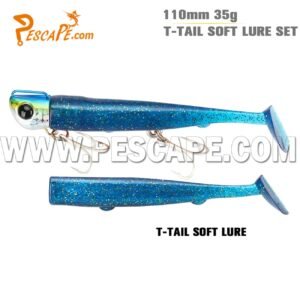 Vinilo de pescar  T-tail Soft lure 35g Atlantic Fishing Azul