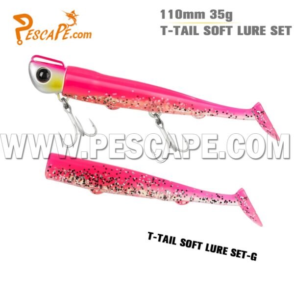 Vinilo de pescar  T-tail Soft lure 35g Atlantic Fishing Rosado