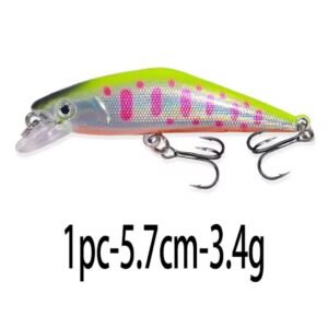 Señuelo de Pesca Duro para truchas Cebo Artificial Pececillo ColorC