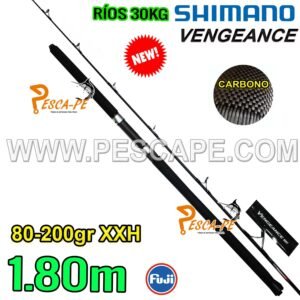 Caña Shimano Vengeance Boat 1.80m 80-200g XXH Fibra de Carbono