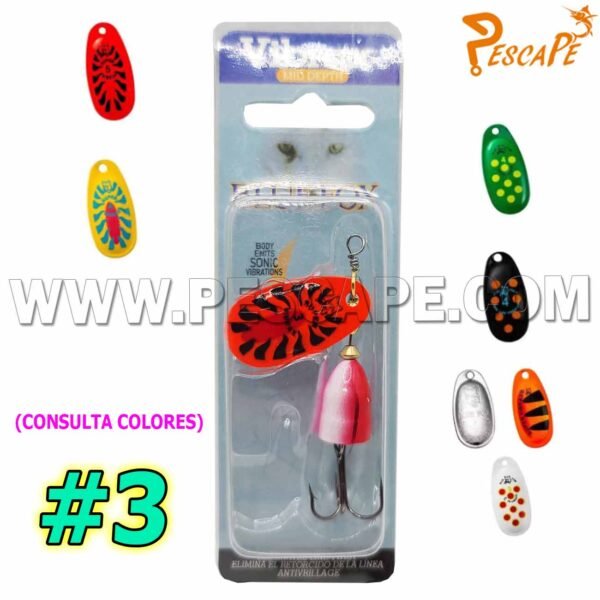 Cucharilla BlueFox Vibrax Classic #3 8g Metal Giratorio ORANGE