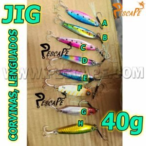 Jig Metalico 40g para corvinas lenguados Reforzados (elegir)
