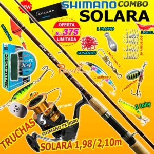 MegaCombo Shimano® SOLARA 1.98m 2.10m Carrete FX 4000 Accesorios