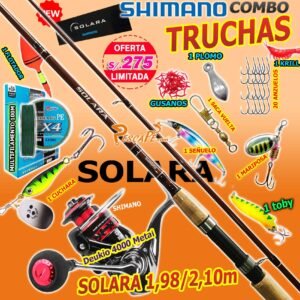 MegaCombo Shimano® SOLARA 1.98m 2.10m Carrete DEUKIO Accesorios