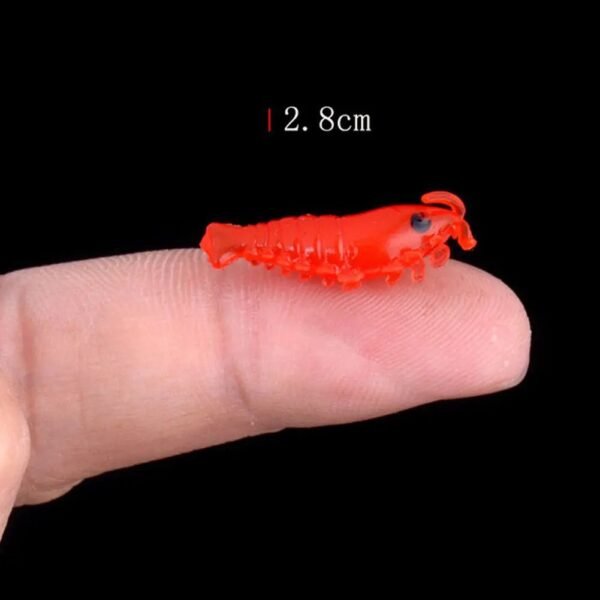Señuelo artificial mini krill para tramboyos silicona camaroncitos 100pcs Rojo - Imagen 3