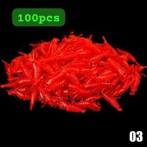 Señuelo artificial mini krill para tramboyos silicona camaroncitos 100pcs Rojo