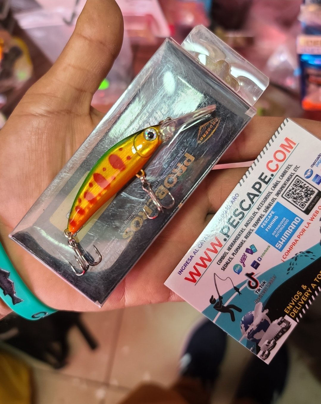 Señuelo para trucha PROBEROS 3D Hard Baits Pro Ríos Lagunas Orange green