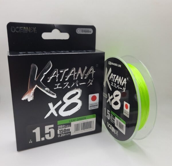 Multifilamento Ocean Katana X8 Spinning 0.20mm 12kg 150m Leaf Green