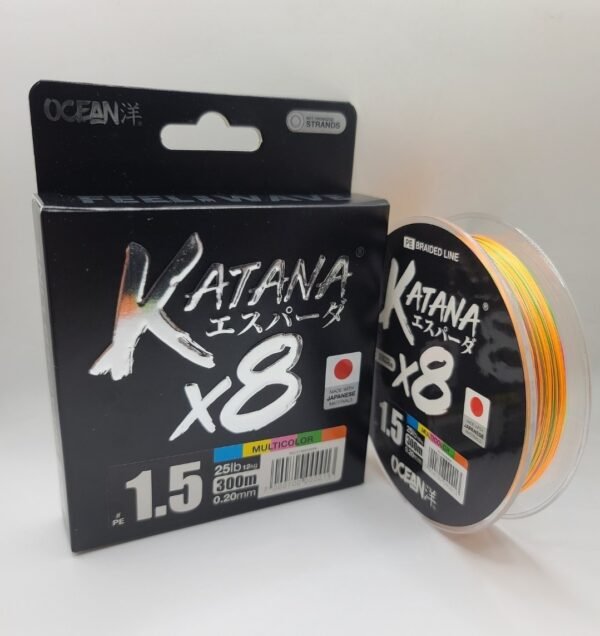 Multifilamento Ocean Katana X8 Spinning 0.20mm 12kg 300m Multicolor